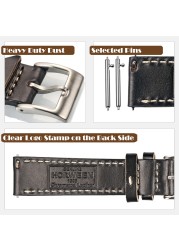 High Quality Horween Genuine Leather Straps Brown Soft Wrap Handmade Horse Leather Watch Strap 18mm 20mm 22mm