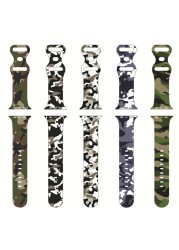 Camouflage series strap for Apple watch band 44mm 40mm 45mm 41mm 38mm 42mm korea silicone smartwatch iWatch serie 7 3 4 5 6 SE