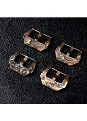 Handmade bronze buckle mechanical style 20 22 24 26mm bronze watch strap accessories, belt buckle