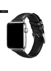 URVOI حزام ل أبل سلسلة ساعة 7 6 SE 5 4 3 2 حزام من الجلد ل iwatch حقيقية الطبقة العليا الكلاسيكية مشبك الذراع الفرقة المعصم حزام