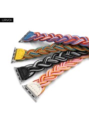 URVOI Braided Band for Apple Watch Series 7 6 SE 5 4 321 Woven Nylon Strap for iWatch Stretchable Replacement Classy Design 40mm