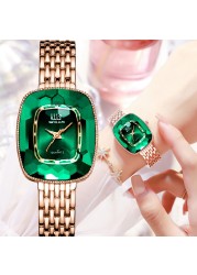 WIILAA 2022 Green Diamond Pattern Luxury Women Quartz Watch Creative Unique Ladies Wrist Watch For Female Clock relogio feminino