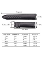 جلد طبيعي حزام (استيك) ساعة سوار النساء الرجال البني الأسود السلس لينة جلد البقر حزام اكسسوارات 18 19 20 21 22 24 مللي متر مربط الساعة