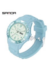 SANDA Fashion Casual Women's Watch Silicone Waterproof Quartz Women Watches Female Gift for Women Watch Relogio Feminino P1053