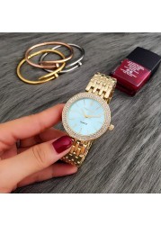 CONTENA الفاخرة حجر الراين ساعة النساء الساعات موضة الذهب المرأة الساعات السيدات ساعة reloj mujer relogio feminino