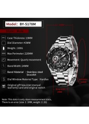 BENYAR 2022 New Luxury Men's Quartz Wrist Watches Waterproof 30M Stainless Steel Business Chronograph Watch for Men reloj hombre