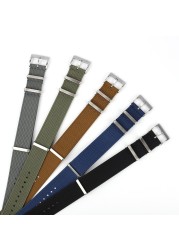 New Ribbed NATO Strap Nylon Watch Band 20mm 22mm Braid Ballistic Fabric Watch Strap Military Watch Band Watch Accessories