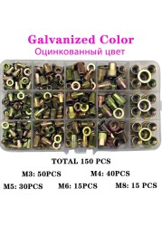 150pcs Rivet Nut Thread Insert Stainless Steel Rivet Nut Rivet Nut With Threaded Retainer Mechanical Tools Clamping Lever Rivet Nut Set