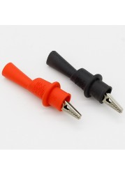 1 Pair Alligator Alligator Test Clip Clamp For Multimeter Tester Probe New