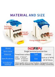 Multiport Distribution Box Universal Wire Connector Terminal Blocks Waterproof Junction Box UKK 80A