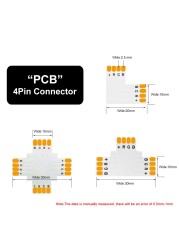 Led strip connector 2pin 3pin 4pin 5pin 10/12mm width L/T/X shape corner welding for WS2811 WS2812B 3528 5050 RGB LED light