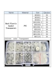 500pcs PVC Washers M3 M4 M5 M6 Soft/Hard Plastic Gasket Transparent Insulation Flat pading Screws Assortment