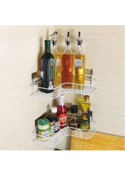 Bathroom Shelf Shower Wall Mount Shampoo Storage Holder With Suction Cup No Drilling Kitchen Storage Bathroom Accessories