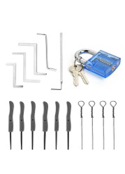 3 in 1 padlock set, 3 in 1 padlock set, clear tool set, clear locks with tool for removing broken keys, tool kit for removing hooks