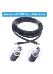 Cable LMR 400 SMA to SMA Male/RP SMA Male Connector Low Loss 50 Ohm 50-7 Cord WiFi Antenna Extension Jumper RF Coaxial Adapter