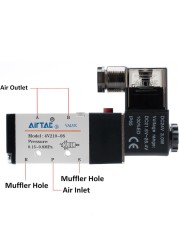 4v210-08 أفضل نوعية Airtac نوع هوائي صمام الملف اللولبي الكهربائي التحكم المباشر صمام مغناطيسي الهواء 12 فولت 24 فولت 220 فولت 4v210