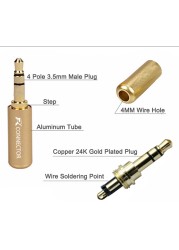 10pcs/lot Stereo 3.5mm Connector With Tail Protection Gold Plated 3 Poles Plug 3.5mm Jack Male Connector Headphone Jack DIY