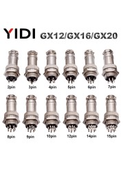 YIDI 5/10 Set GX12 GX16 GX20 2 3 4 5 6 7 8 9 10 12 14 15 Pin Male Female Lc Cable Pilot Flight Circular Connector Plug Socket