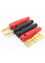 4pcs New 4mm Plugs Pure Copper Gold Plated Musical Speaker Cable Wire Pin Banana Plug Connectors