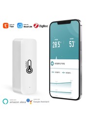 ZigBee 3.0 Smart Temperature Humidity Sensor Environment Detector System Work with Alexa Google Smart Home Life Tuya Gateway Hub