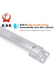 KAK-Automatic Door Closer, Aluminum Alloy, 60KG, Adjustable Gas Spring, 110 Degree, Stop