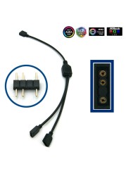 5-24V 3 Pin RGB Connector 1 to 1 2 3 4 5 3pin Wire Splitter Extension Cable for Computer Fan Motherboard Aura RGB LED Sticker Light