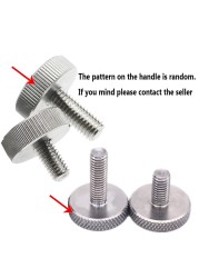 304 stainless steel flat head knob thumb screw GB835 knurled large head round adjust bolt advertising screw M3 M4 M5 M6