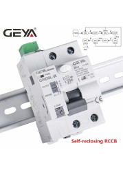 GEYA GRD9L-R RCCB التلقائي الذاتي إعادة جهاز قطاع دارة 2P 40A 30mA 100mA 300mA RCD الذكية قواطع التيار المتناوب