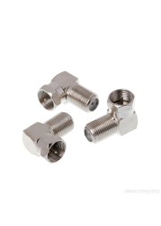 Copper F Male to F Female Socket Right Angle Adapter 90 Degree TV # RW1209 3 Pieces