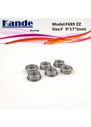 Kande Bearings F689 ZZ 10pcs ABEC-1 F689ZZ F689-2Z Miniautre F689 Ball Bearing F8x6x5mm F689-2Z