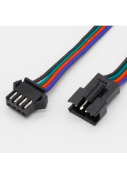 Wholesale 10 pairs 4pin JST Connector Male Female Cable for SMD 5050/3528 RGB Colorful LED Strip Wire WS2801 LPD8806 RGB LED Strip