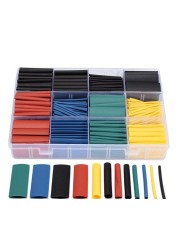 530/164pcs Heat Shrink Tubing Insulation Shrinkable Tube Electronic Assortment Flame Retardant Polyolefin Insulated Sleeve Kit