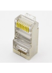 50 قطعة موصل rj45 cat6 محمية موصلات الشبكة rj45 التوصيل 8p8c محطات ل stp إيثرنت كابل مفاتيح مودم