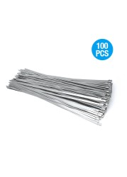 100pcs 304# Stainless Steel Cable Ties 4.6mm Heavy Duty Self-Locking Cable Zip Tie Multipurpose Metal Exhaust Wrap Lock Ties