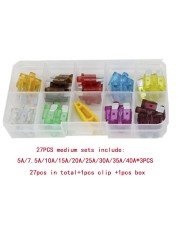 5-40A Auto Fuse For 27pcs Medium/45pcs Small Type With Light In 1 Box Car Fuse 32V Plug In Type