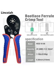 0.08-16mm² 16-6 Tubular Terminal Crimping Tools Mini Pliers Crimping of Large Size Precision Terminals Electrical Clamps Set