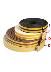 5M Window Door Seal Strap Window Gasket Self Adhesive Weatherstrip For House Window Door Foam Soundproof Collision Tape