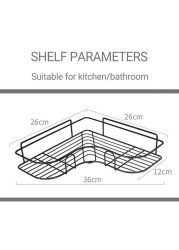 2/1 قطعة رف زاوية لكمة الحرة الحمام المطبخ تخزين حامل أرفف ل الشامبو فرشاة الأسنان منشفة التوابل جرة زجاجات كوب ماء