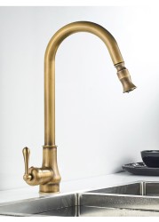 myquilfe antique brass pull down faucet swivel faucet countertop faucet bathroom hot and cold water mixers