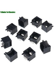 10pcs/lot RJ45 8P8C Computer Network Internet PCB Jack Socket Black and Gray