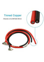 Red and Black Silicone Wire Flexible Wire Soft Two Colors Wire Tinned Copper Silicone Cable 26 24 22 20 18 17 15 14 16AWG