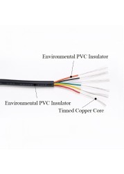 10M UL2464 Sheathed Wire 30 28 26 24 22 20 18 16AWG Copper Signal Cable 2 3 4 5 6 7 8 9 10 Cores Soft Electronic Audio Wire