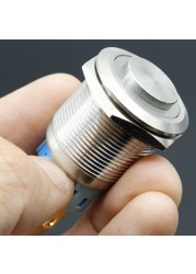 1pc Colorful Useful Durable 22mm LED Power Push Button Switch Momentary/Lockdown Waterproof Metal Self-locking Stainless