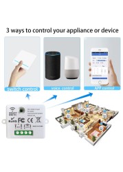 Mini Module WiFi Tuya Smart Light Switch Wall Panel Push Button Switch 433MHZ Wireless Electric Home Remote Control 220V 10A