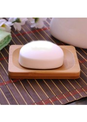 Bamboo Wood Natural Solid Soap Dish Bar Hole Rustic Model Design Soap Dispenser Hand Soap Bathroom Accessories