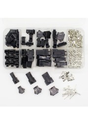 SM2.54 Kits 25 Sets Kit in a Box 2p 3p 4p 2.54mm Pitch Female and Male Header Connectors Adapter