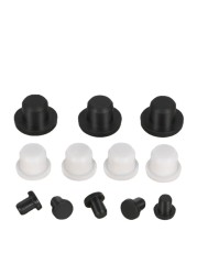 Black White Silicone Rubber Hole Plugs 2.7mm-14mm T Taipei Round Solid Hole Caps High Temperature Seal Stopper Dust Plug