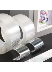 Non-marking Nano Double Sided Tape Transparent Reusable Waterproof Adhesive Tapes washable removable tape