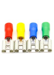 FDD1-250 Female Insulated Electrical Crimp Terminal for 22-16 AWG Connectors Wire Cable Connector 100pcs/pack FDD FDD1.25-250