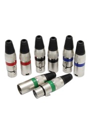 XLR Connector 3Pin Microphone MIC XLR Male Plug XLR Female Jack Adapter For 6.5mm Cable 10pcs/lot